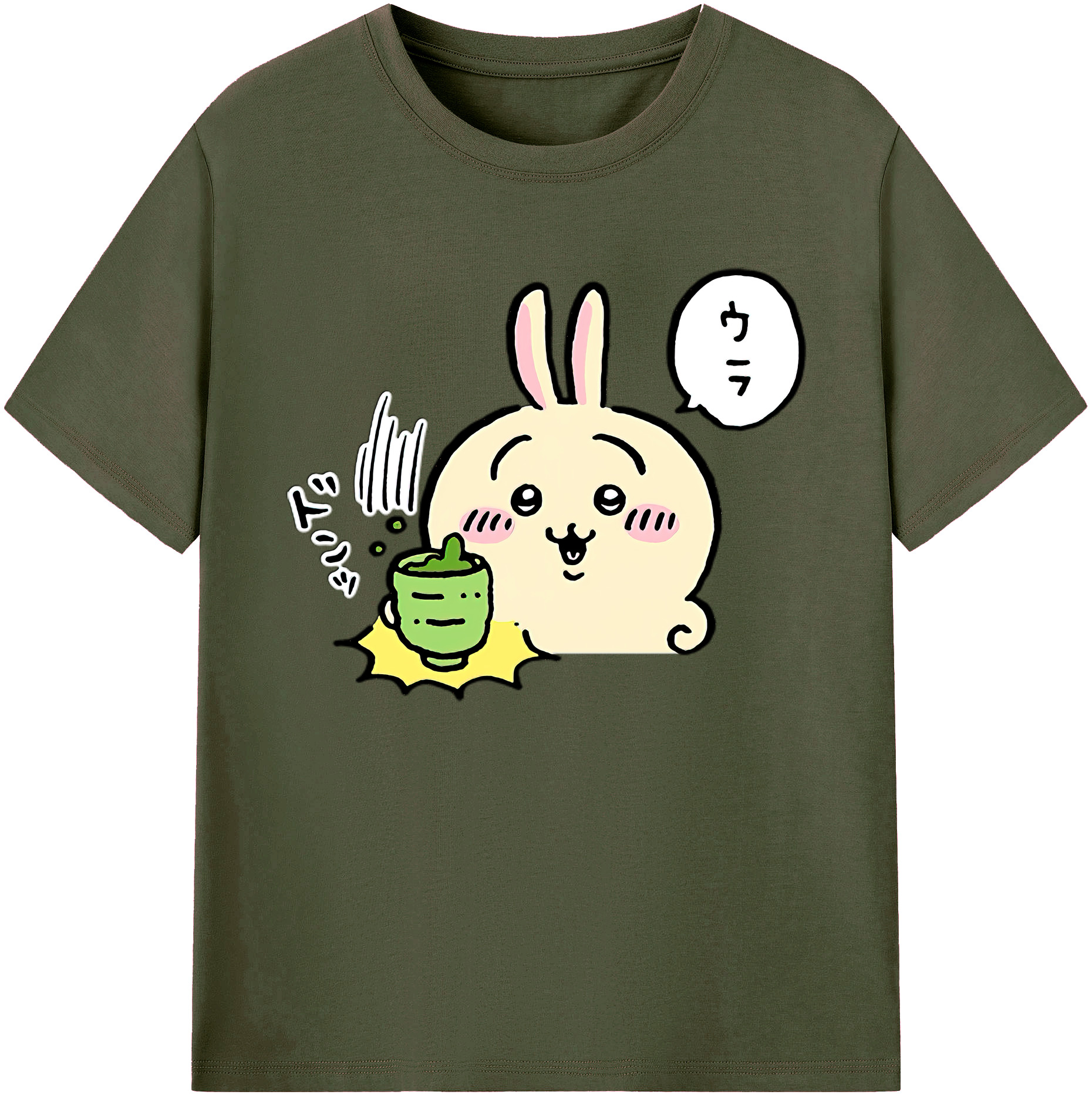 （画像用） ちいかわ うさぎ Chii-kawa usagi 綿100％ メンズ半袖Tシャツ｜肌触りやわらか＆通気性